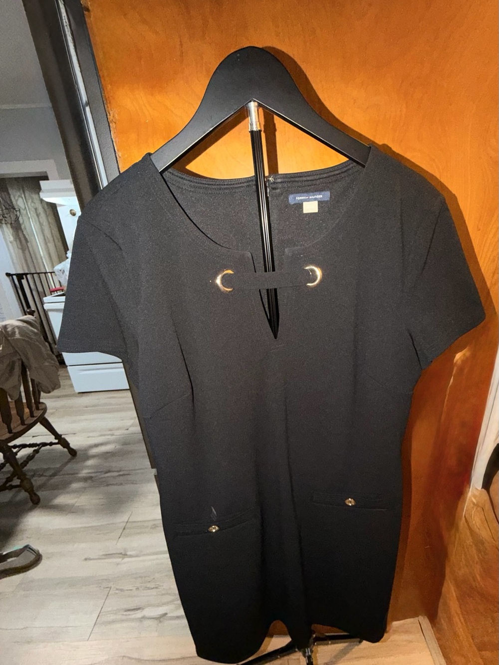 Tommy Hilfiger Black Dress with Silver Grommet Strap - Picture 4 of 5